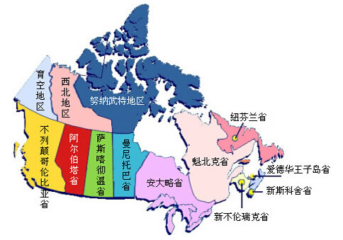 加拿大地图位置图片